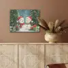 Sneeuwpop - Kerstsneeuw - Groen - Rood PET vilt klein -sfeer4