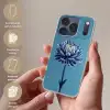 Bloem - Blauw - Bloemblaadjes - Streepjes Telefoonhoesje iPhone 17 Pro klein -sfeer3_NL