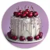 Taart - Kersen - Juwelen - Rood Wandcirkel plexiglas klein -3d