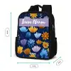 Bloemen - Patroon - Blauw Rugzak - Zwart middel -productfoto_formaten