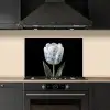 Tulp - Patroon - Blauw keuken achterwand spatscherm klein -sfeer1