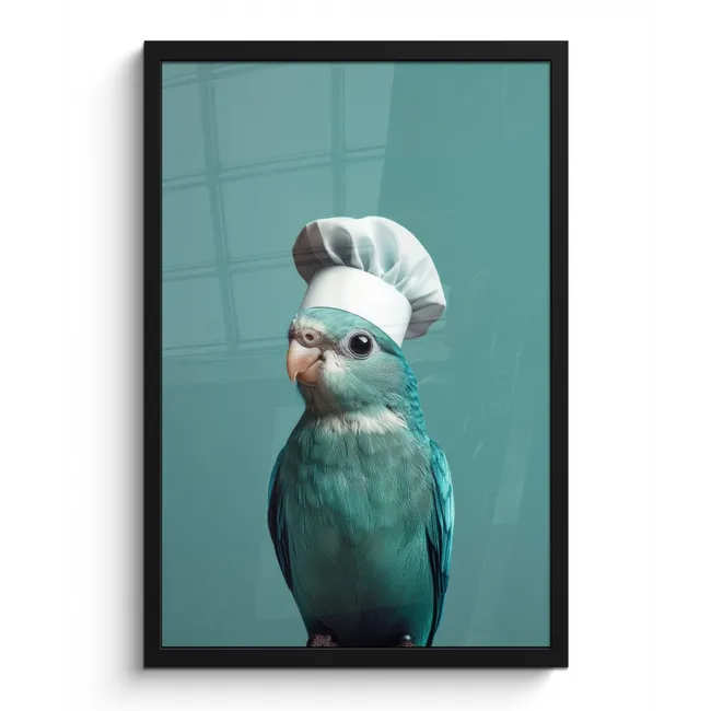 Poster met lijst - Parkiet - Vogel - Koksmuts - Cute