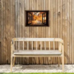 Bos - Herfst - Bomen - Bospad - Natuur - Doorkijk Tuinposter op houten frame 2 cm dik klein -sfeer4