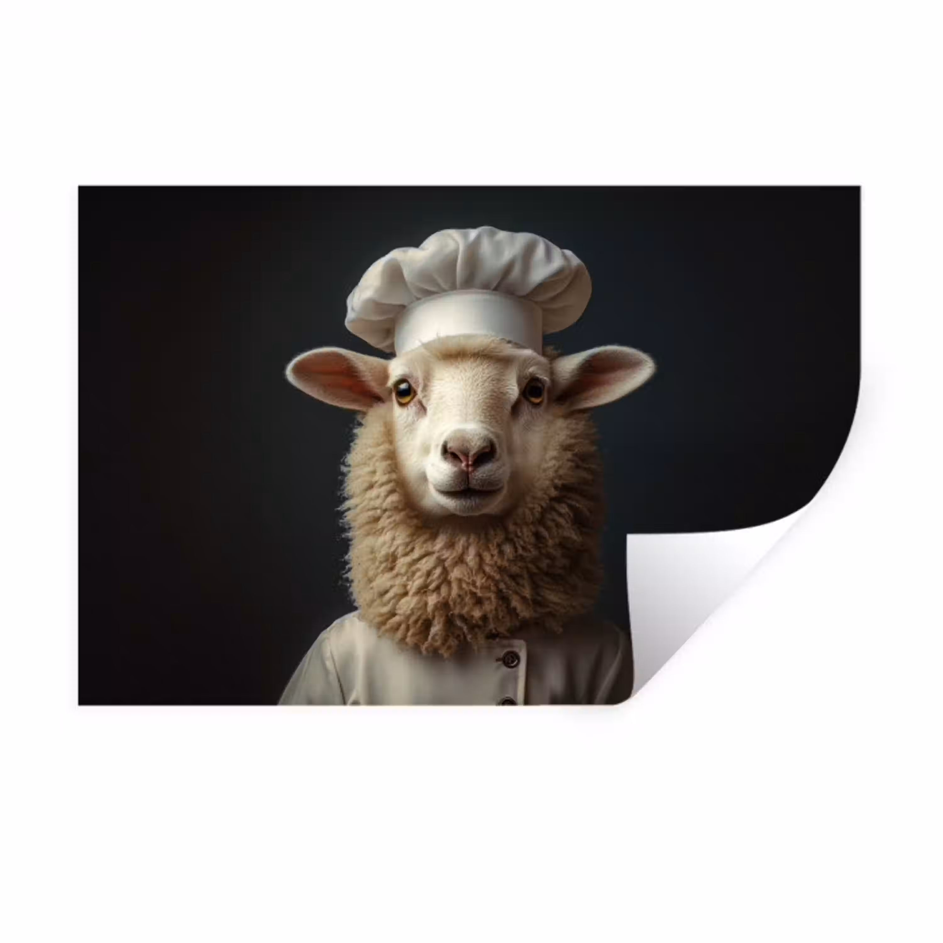 Schaap - Wol - Kok Muursticker klein -3d