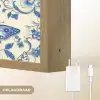 Vlinders - Bloemen - Blauw - Botanisch Light Box met batterij (Wandlamp) middel 907 -USP_websiteoplaadbaarNL