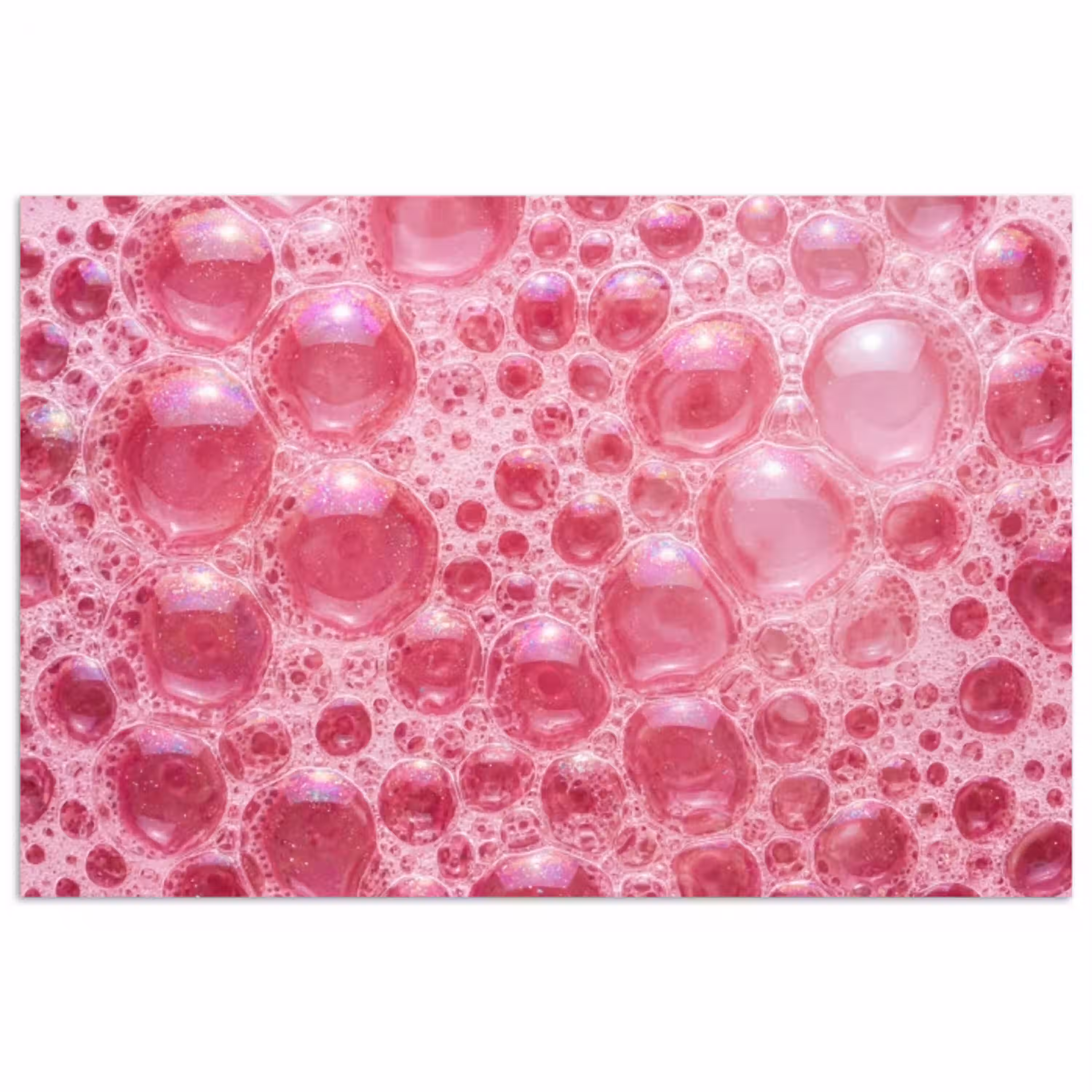 Roze - Schuim - Bubbels poster papier klein -3d