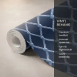 Visnet - Touw - Patroon - Marineblauw Behang Vinyl klein 1060 -USP_closeupNL
