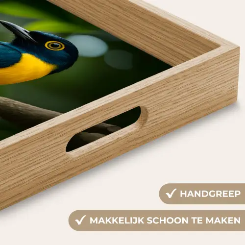 Vogel - Tak - Geel - Bladeren Dienblad Rechthoek middel -USP_HandgreepNL