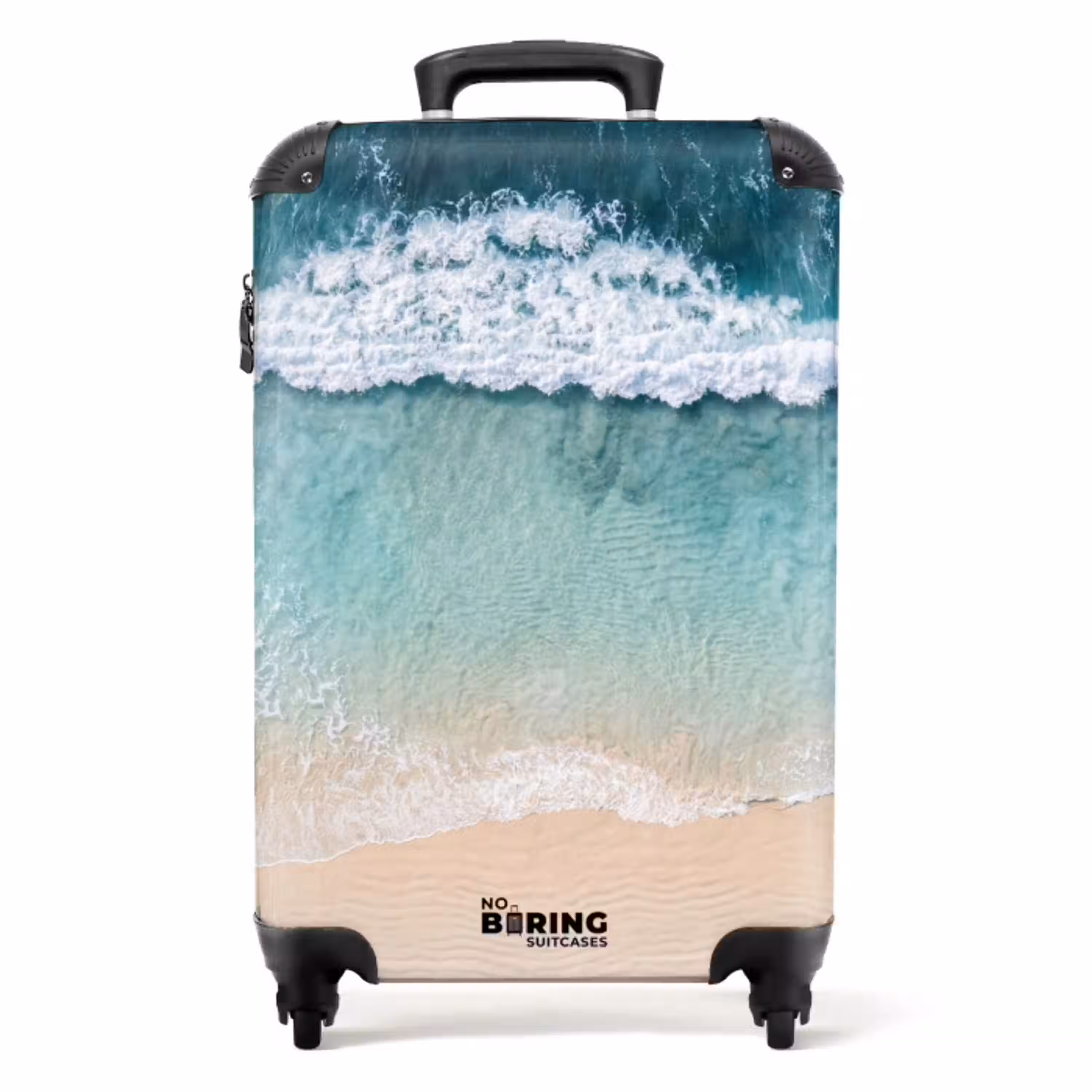 Strand - Zee - Golven - Natuur - Blauw NBS - Handbagage koffer - Volwassenen Unisex middel -productfoto_recht