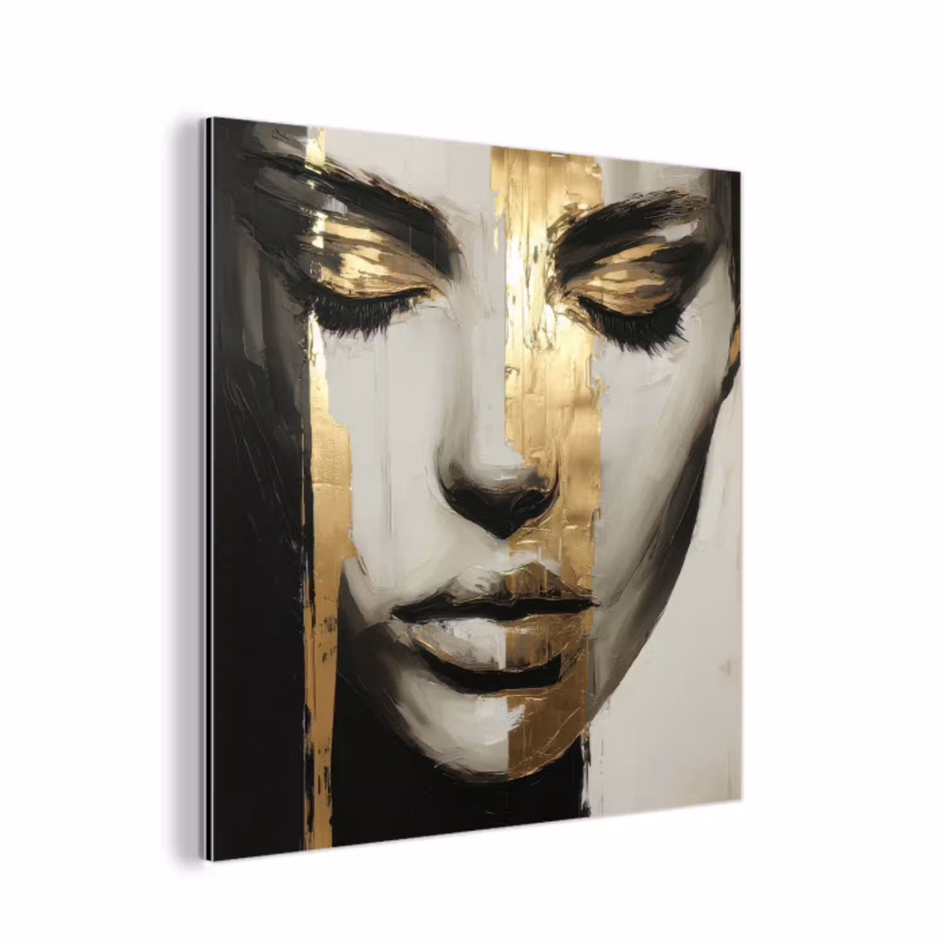 Ogen - Gezicht - Goud - Strepen aluminium wit klein -3d