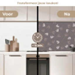 Patronen - Tulpen - Minimalistisch keuken achterwand 2 middel 871 -voor-na2_NL