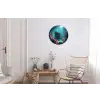 Schip - Hout - Koraalriffen - Zonlicht Wandcirkel aluminium klein -woonkamer