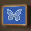 Vlinder - Wit - Getekend - Stippen Light Box met batterij (Wandlamp) middel -z3d_website