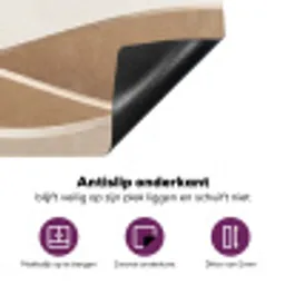 Abstract - Golven - Modern - Beige Inductie beschermer vinyl 3mm middel -zzzzzzz-cc-onderkant