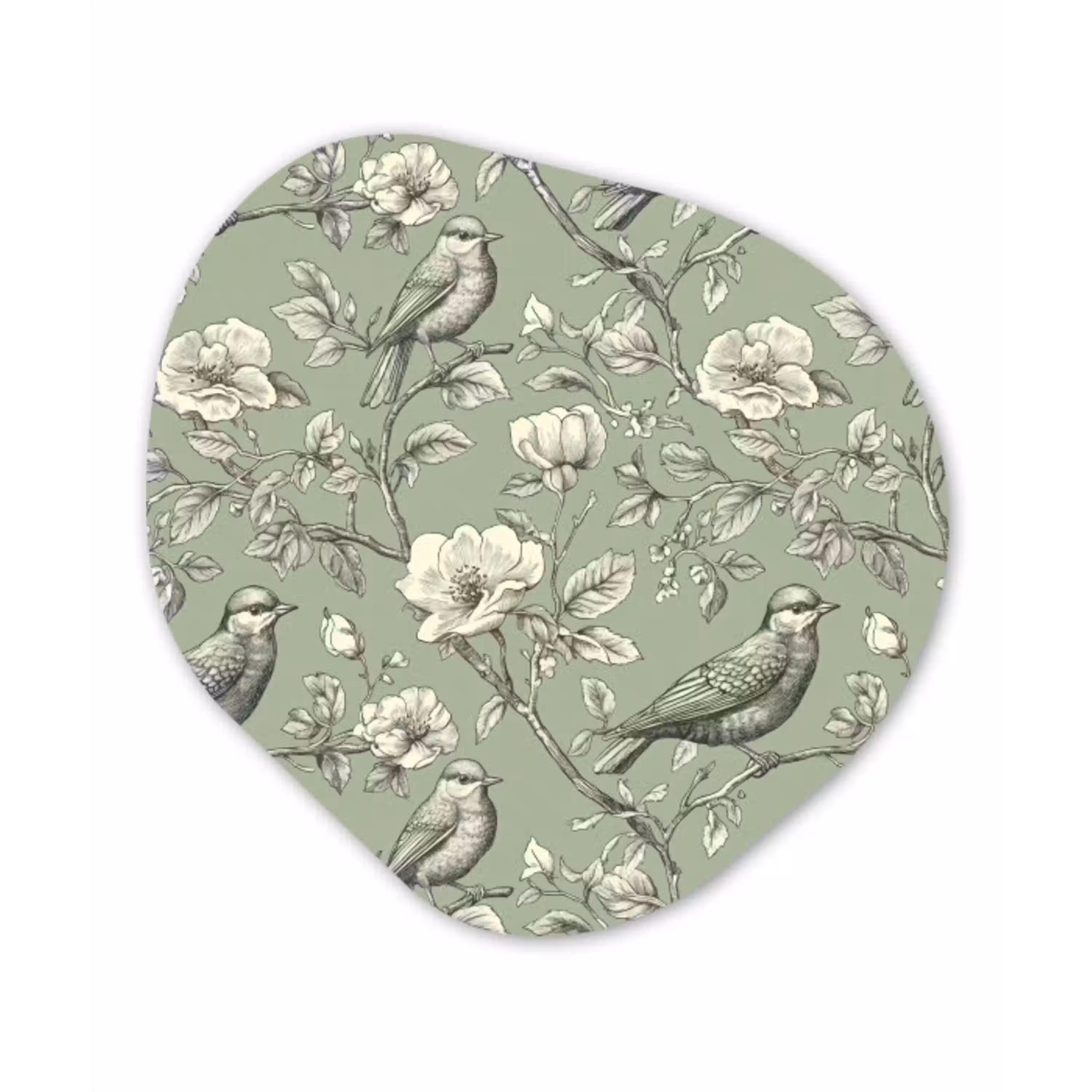 Klassiek - Botanisch - Groen Wandcirkel Organisch Aluminium middel 851 -3d