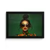 Vrouw - Groen - Modern - Bril - Abstract fotolijst zwart zonder passe partout klein -3d