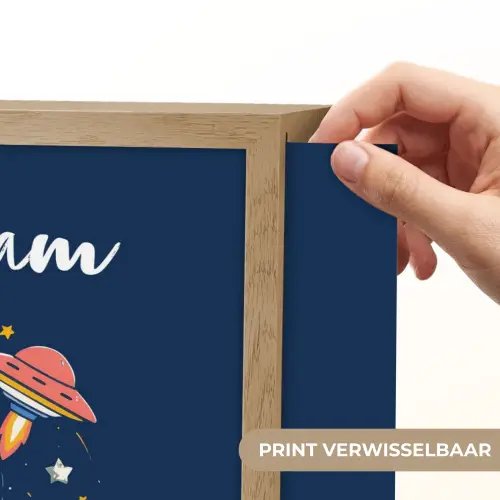 Astronaut - Planeten - Raket Light Box met batterij (Wandlamp kind) middel -USP_websiteprintNL