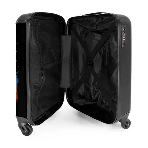 Wasbeer met oranje jas en verfspetters NBS - Handbagage koffer - Kinderen Unisex middel -binnenkant