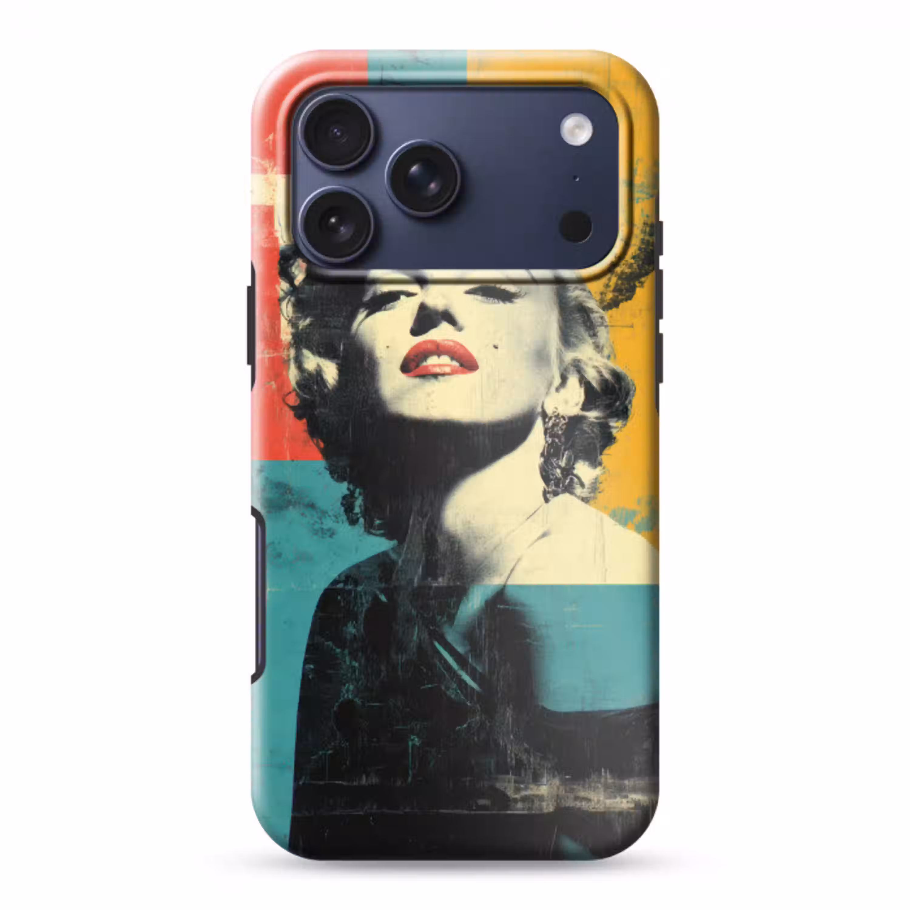 Vrouw - Rode lippen - Abstracte kleurvlakken - Popartuistraling Toughcase MagSafe Apple iPhone 17 Pro Max klein -3d
