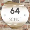 Aquarelachtergrond - Bruin - Modern Naambord Organisch middel -sfeer10