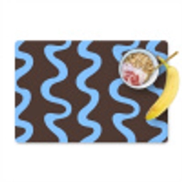 Kronkelende lijnen - Blauw - Bruin - Minimalistisch Placemat vinyl groot 368 -zzzproduct_Kitchenyeah-website