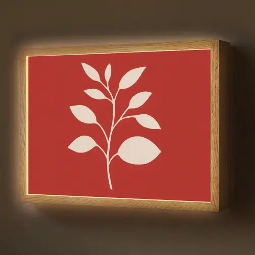 Silhouet - Bladeren - Tak Light Box met batterij (Wandlamp) middel -z3d_website