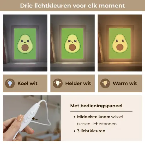Avocado - Groen - Speels Light Box met kabel klein -USP_lichtkleurNL