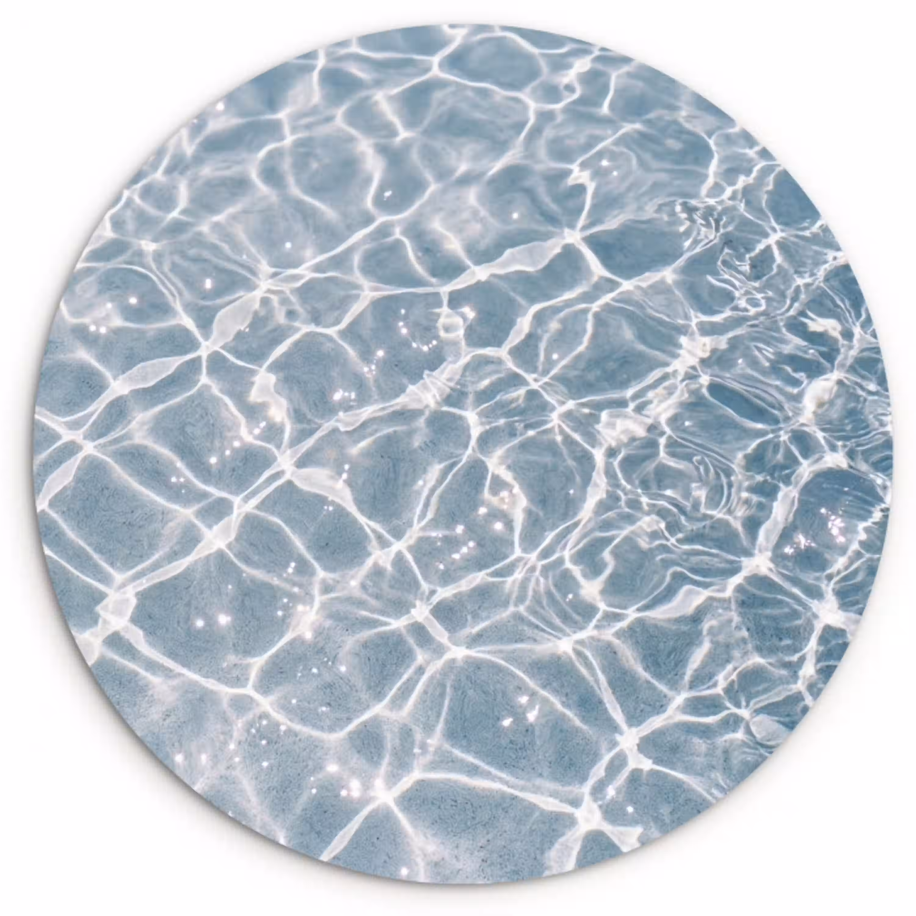 Water - Reflectie - Zonlicht Wandcirkel kunststof plaat 5mm dik klein -3d