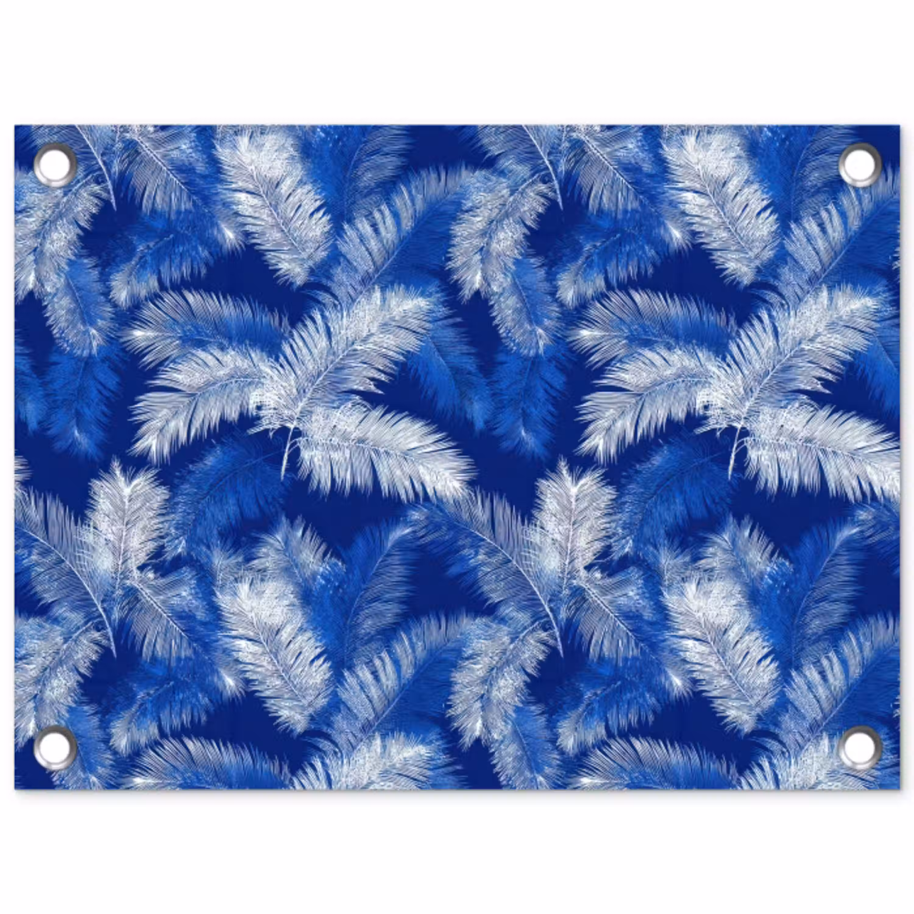 Palmblad - Patroon - Blauw tuinposter los doek klein 239 -3d