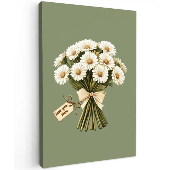 Lint - Boeket - Groen - Quote Tuinposter op houten frame 2 cm dik klein -3d
