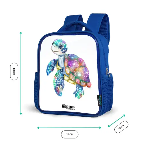 zeeschildpad vol kleuren Kinderrugzak - Blauw middel -productfoto_formaten