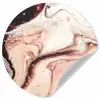 Steen - Marmer - Edelsteen - Abstract - Natuur - Roze Wandcirkel behangsticker klein -3d