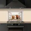 Doorkijk - Schotse hooglander - Dieren keuken achterwand spatscherm klein -sfeer1