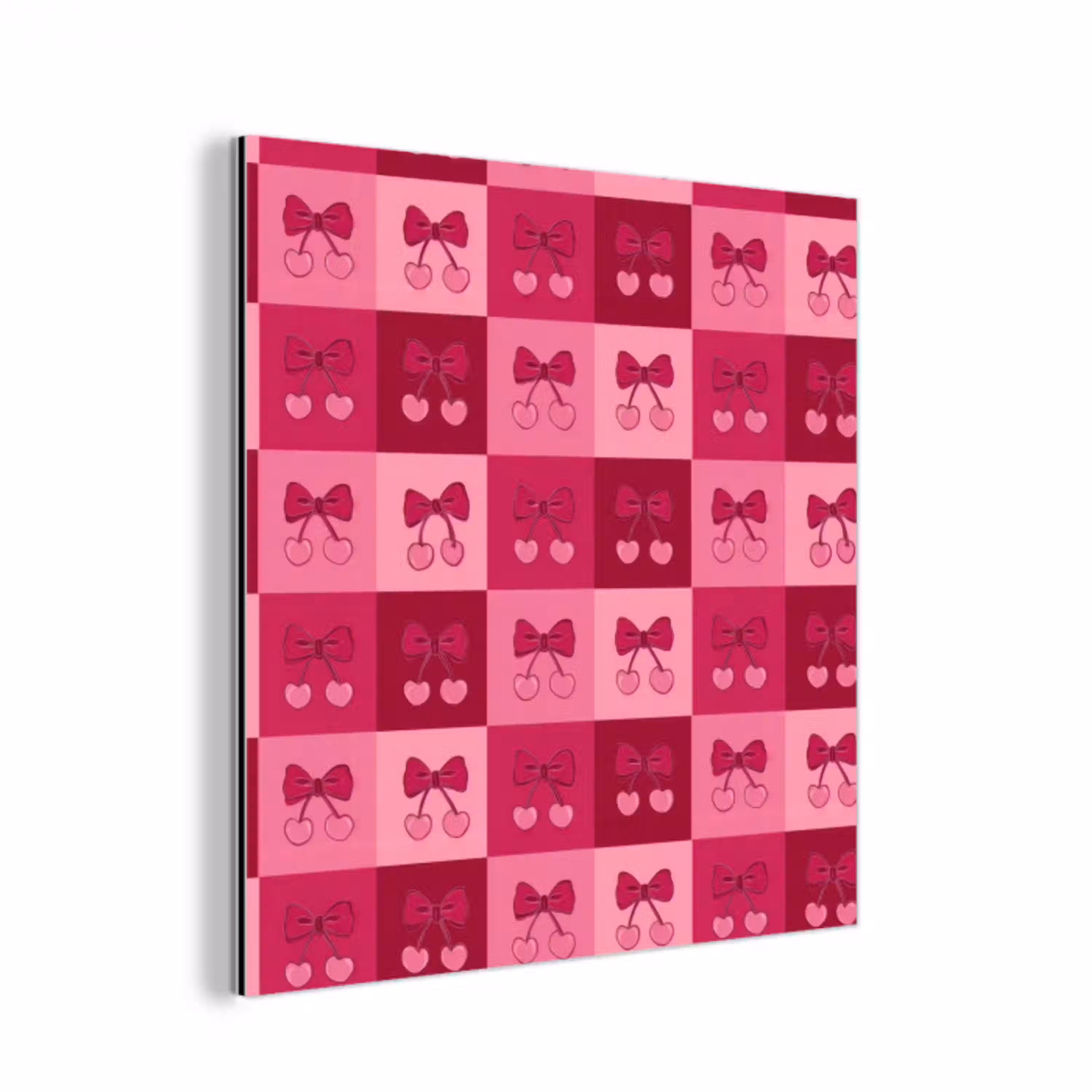 Kersen - Strikjes - Speels - Roze - Bordeaux aluminium wit klein 46 -3d