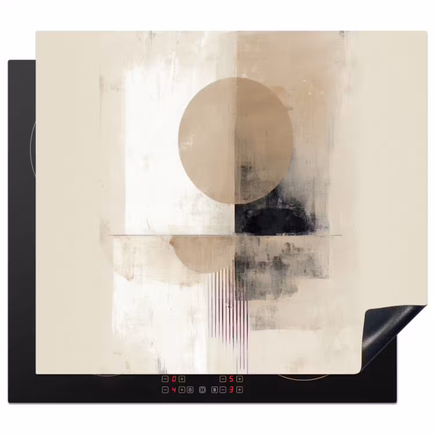 Inductie beschermer - Cirkel - Compositie - Diepte - Beige