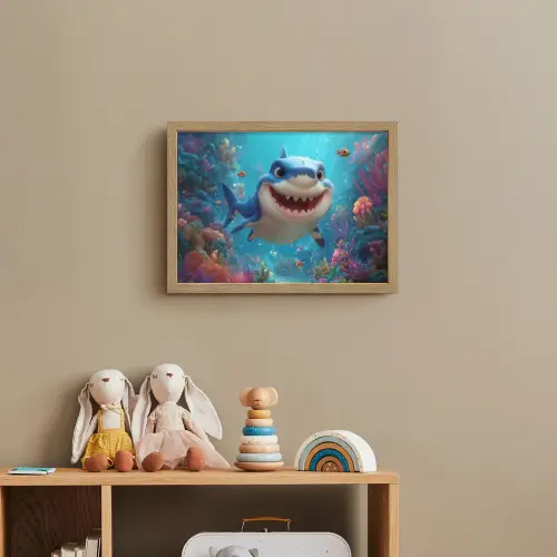 Haai - Onderwaterwereld - Oceaan Light Box met batterij (Wandlamp kind) middel -sfeer2_kind
