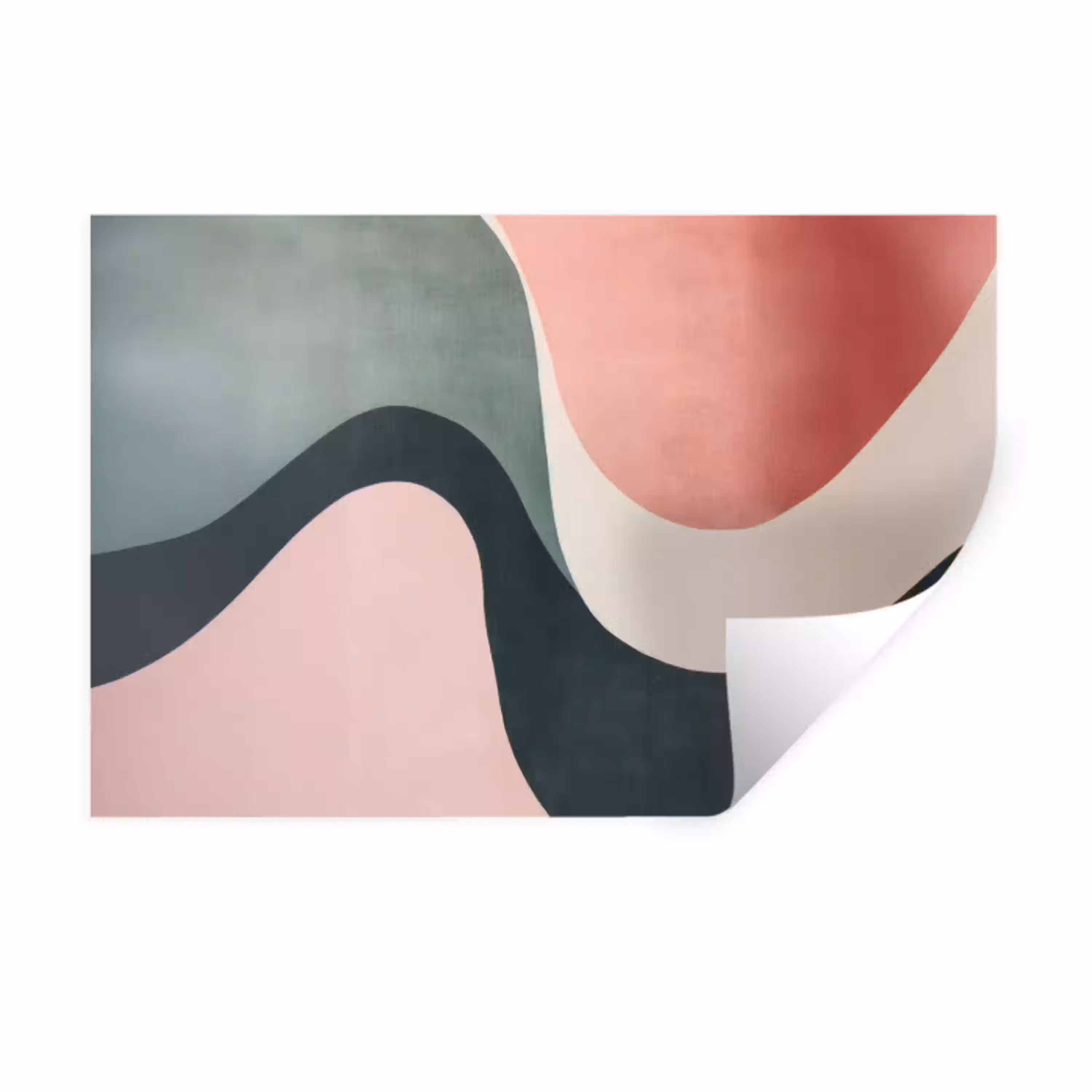 Abstract - Golven - Sierlijk - Roze Muursticker klein -3d