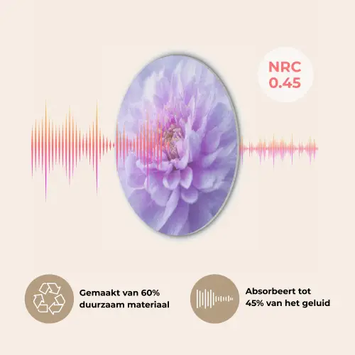 Paars - Dahlia - Dromerig Akoestische PET Vilt - Rond klein -USP_NL