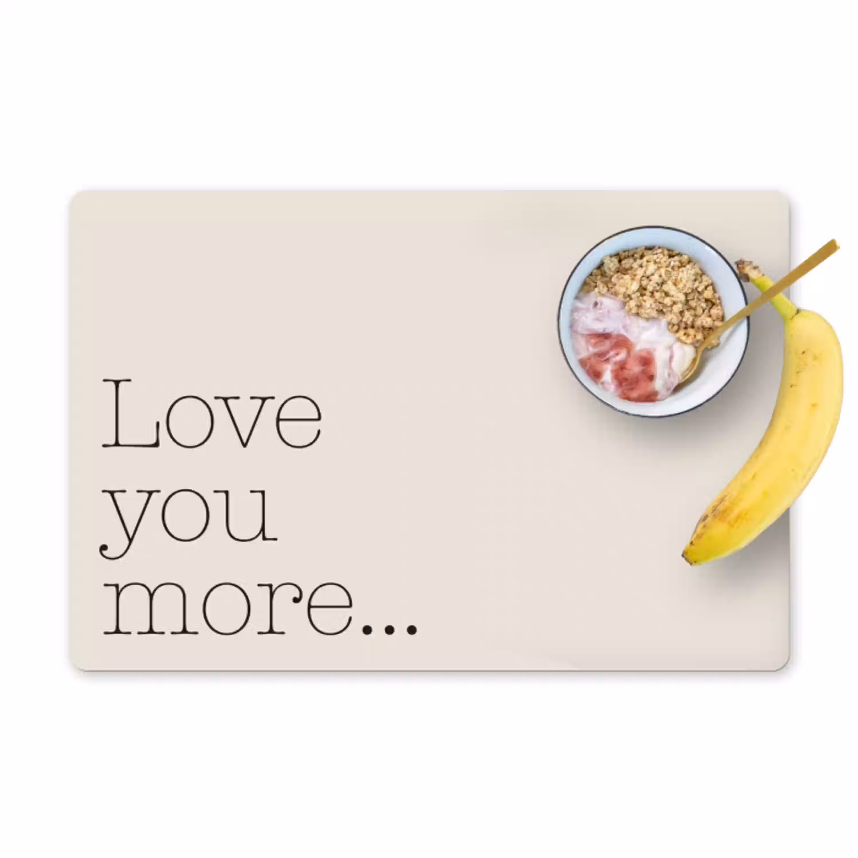 Minimalistisch - Love - Beige Placemat vinyl groot -zzzproduct_Kitchenyeah-website