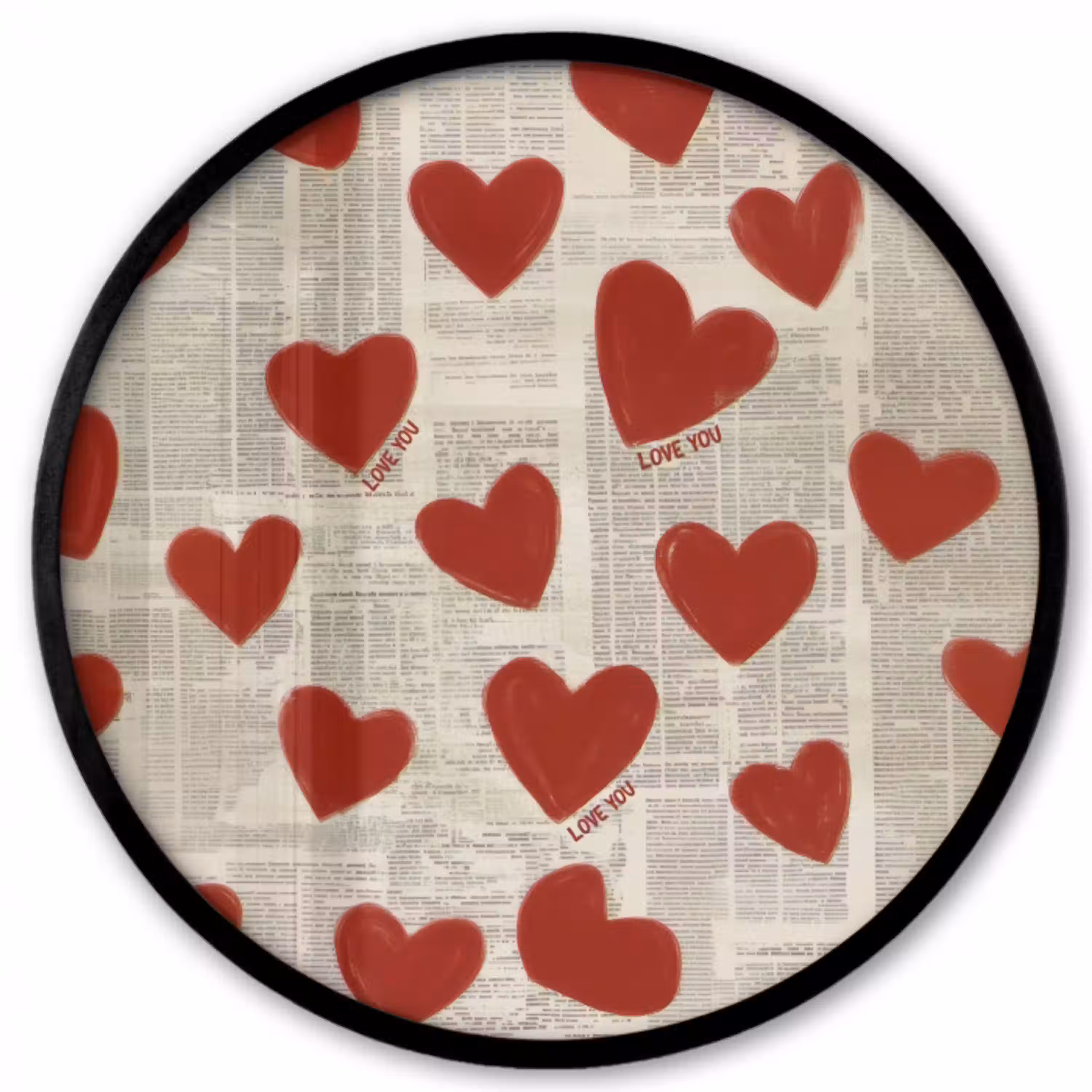 Hartjes - Krant - Loveyou Fotolijst rond zonder passe partout klein -3d