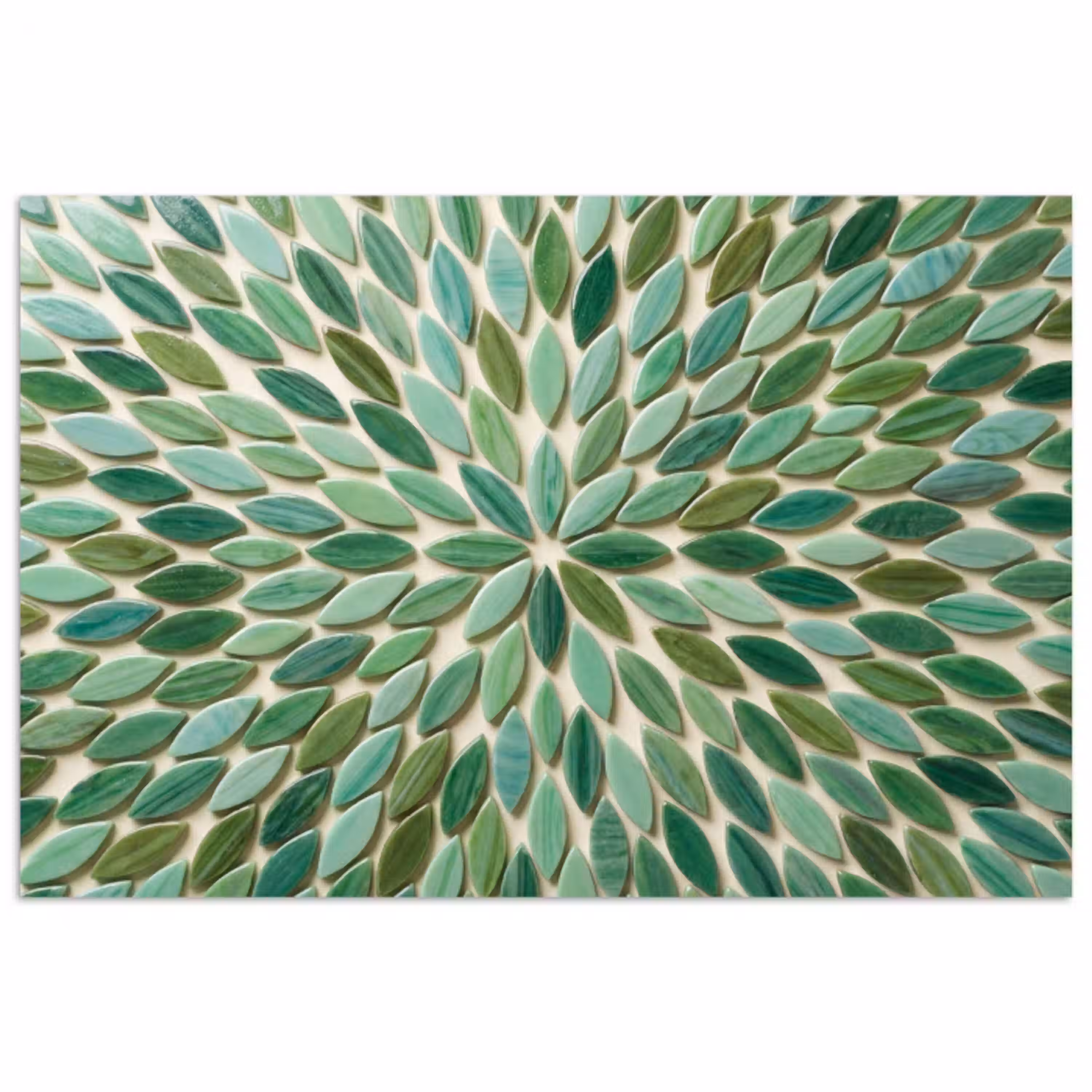Patroon - Blad - Groen - Abstract poster papier klein -3d