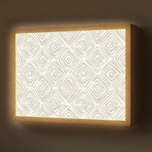 Abstract - Ruit - Beige Light Box met batterij (Wandlamp) middel 907 -z3d_website