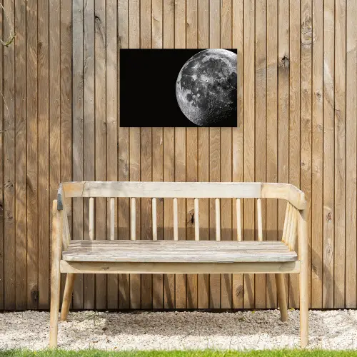 Close-up - Maan - Wit - Textuur Tuinposter op houten frame 2 cm dik klein -sfeer4