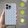 Diamant - Patroon - Blauw - Wit Hoesje iPhone 16 Pro Max met koord klein 804 -sfeer2_NL