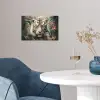 Tijger - Vlinders - Dieren - Jungle - Bloemen poster papier klein -sfeer3