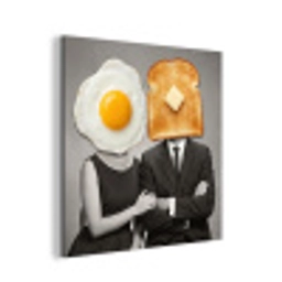 Ontbijt - Koppel - Ei - Brood aluminium wit klein -3d