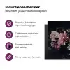 Bloemen - Vintage - Pastel - Zwart - Boeket Inductie beschermer vinyl 3mm middel -zzzzzzz-cc-usp