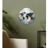 Wereldkaart - Blauw - Abstract Wandcirkel plexiglas klein -sfeer3