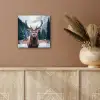 Hert - Dieren - Landschap - Winter - Sneeuw aluminium wit klein -sfeer4
