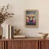 Graffiti - Schotse hooglander - Koe - Kleurrijk Light Box met kabel (Tafellamp) klein -sfeer2